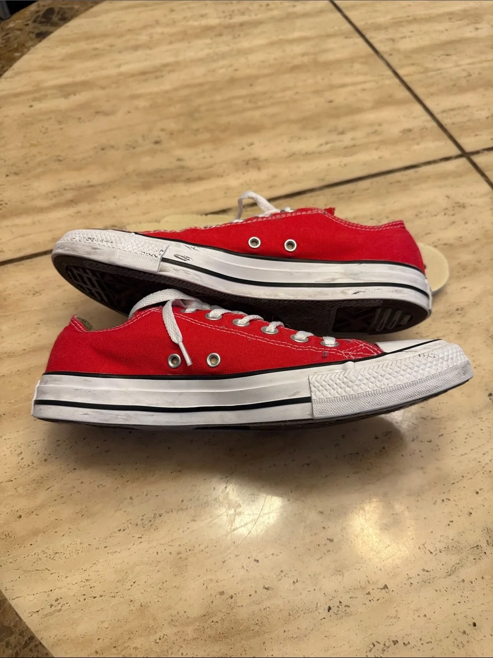 Converse Red Low Top Canvas Sneakers